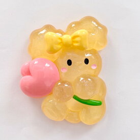 ビッグサイズ かわいい うさぎ お花 リボン デコパーツ キーホルダー デコ電 ハンドメイド キッズアクセサリー DIY デコパーティ