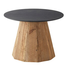 おしゃれ ローテーブル 天然木 ヴィンテージ モダン ブラック ブラウン 黒 茶色 大きめ ラウンドテーブル 木製 丸型 古材 完成品 WE-881 東谷