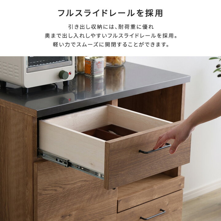 楽天市場】日本製 特殊鋼板を使ったキッチンカウンター(ドアタイプ  