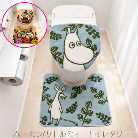 ムーミン リトルミィ トイレマット＆トイレふたカバー トイレタリー2点セット 普通便座 温水洗浄 暖房便座 キャラクター