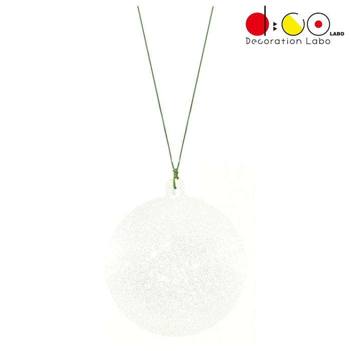 80ｍｍシャイングリッターユニボール ワイヤー付 6ヶ パック ホワイト OXM1488SWH クリスマス デコレーション 飾り オーナメント 球 ボール 玉 グリッター 8cm