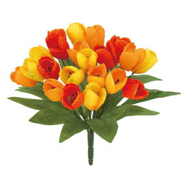 《光触媒》オランダチューリップブッシュ *21 オレンジ FLB8104ORHI 造花 ブッシュ 束 アートフラワー 光触媒