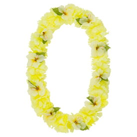 《光触媒》 夏 ハイビスカス ハイビスカス/カーネーションレイ イエロー FLE7012YLHI 造花 フラワーレイ 首飾り 光触媒