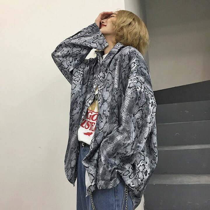 楽天市場】柄シャツ パイソン柄 ヘビ柄 プリント 長袖 ビッグ 