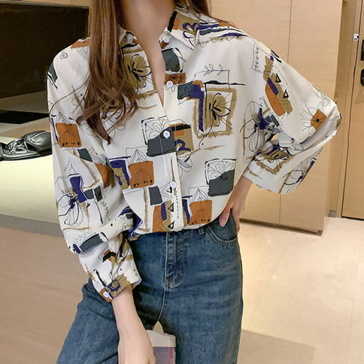 楽天市場 柄シャツ レトロ アート フラワー イラスト 総柄 長袖 トップス ダンス 衣装 ヒップホップ コスチューム 韓国ファッション 大きいサイズ 個性的 服 原宿系 ダンス衣装decorative