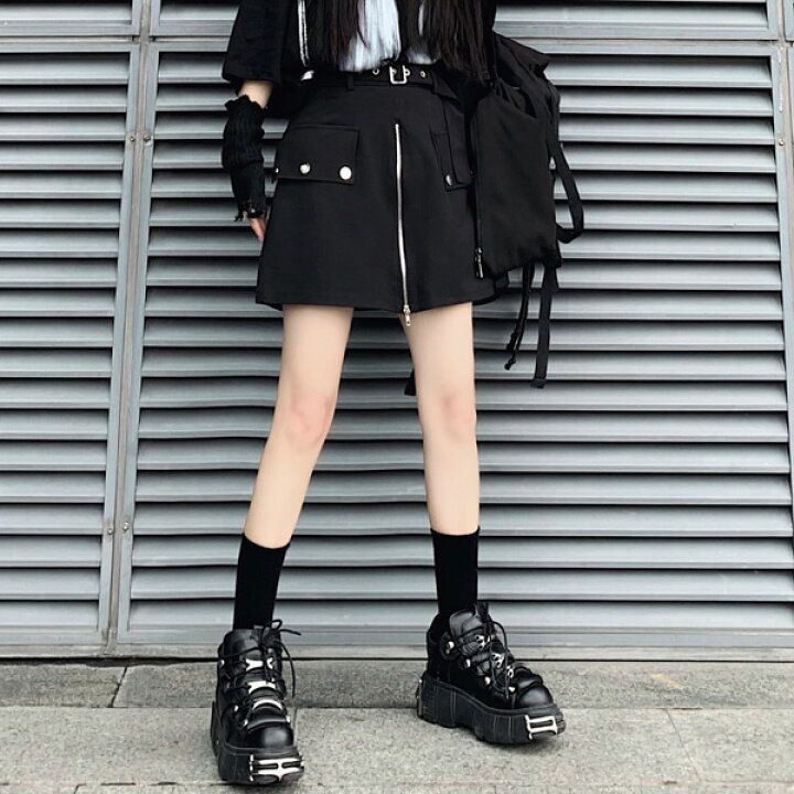 楽天市場 スカパン ミニスカート ベルト付き 黒 ブラック ショーパン ダンス 衣装 ヒップホップ コスチューム 韓国ファッション 大きいサイズ 個性的 服 原宿系 ダンス衣装decorative