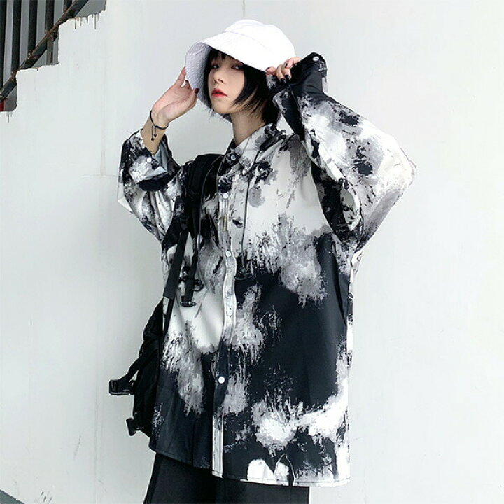 楽天市場】柄シャツ シャツ レディース 長袖 おしゃれ オーバーサイズ 