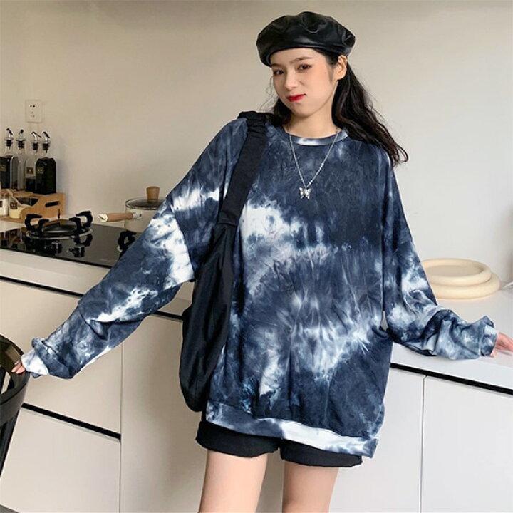 楽天市場】カットソー ロンt 長袖 トップス ロングスリーブ タイダイ 