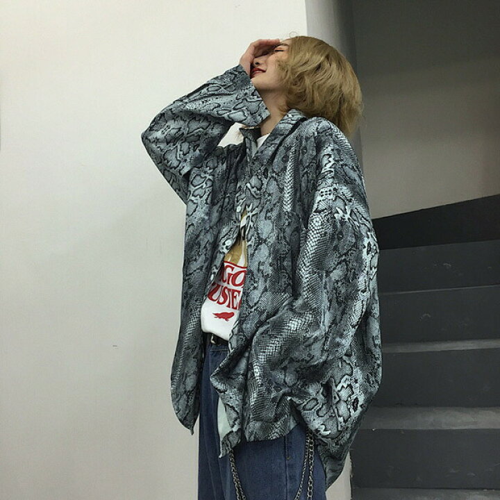 楽天市場】柄シャツ パイソン柄 ヘビ柄 プリント 長袖 ビッグ 