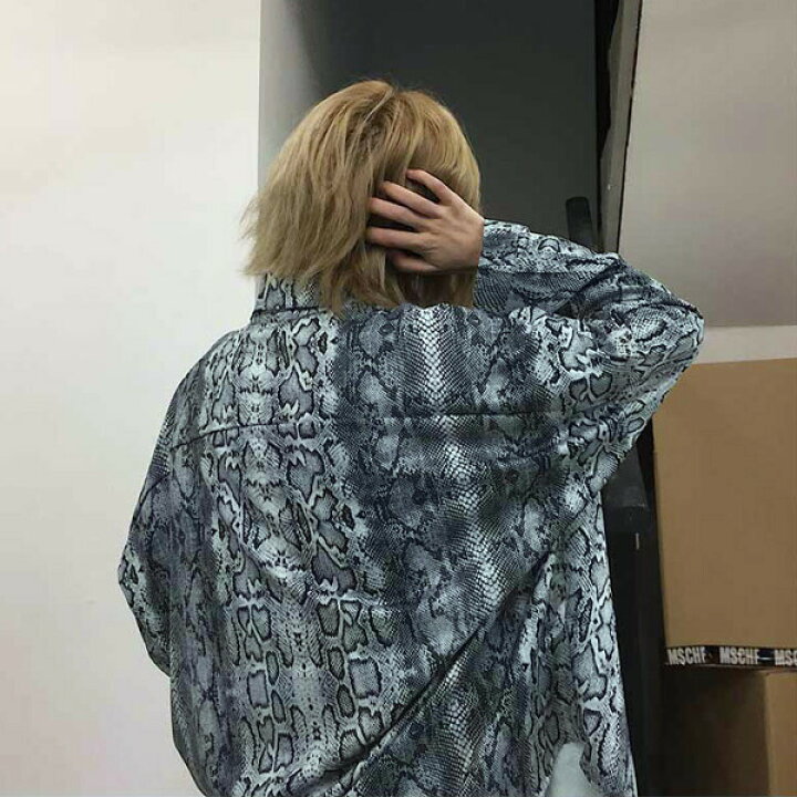 楽天市場】柄シャツ パイソン柄 ヘビ柄 プリント 長袖 ビッグ 