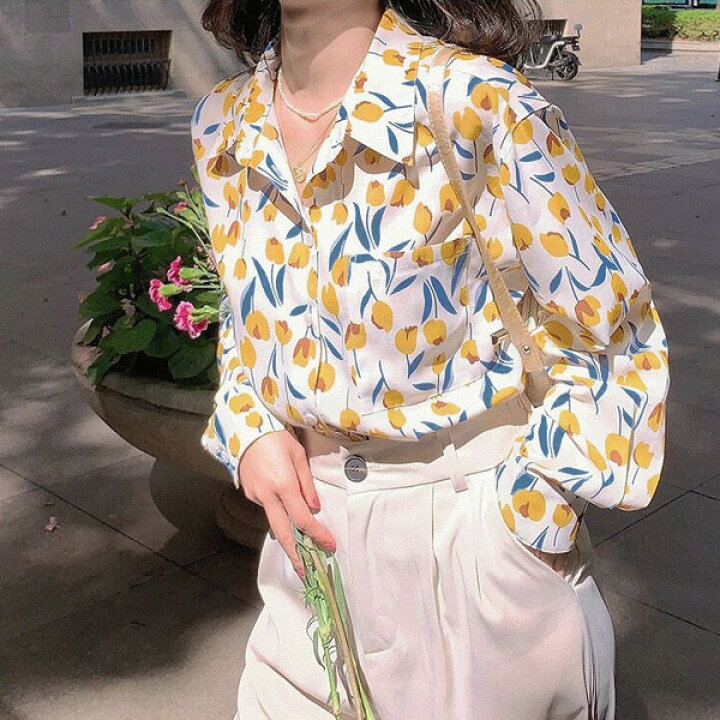 楽天市場】柄シャツ フラワー柄 小花柄 花柄 長袖シャツ オーバー 