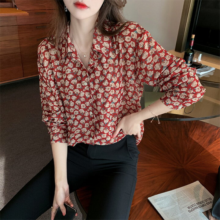 楽天市場】柄シャツ フラワー バラ 薔薇 花柄 ボタニカル 長袖シャツ 