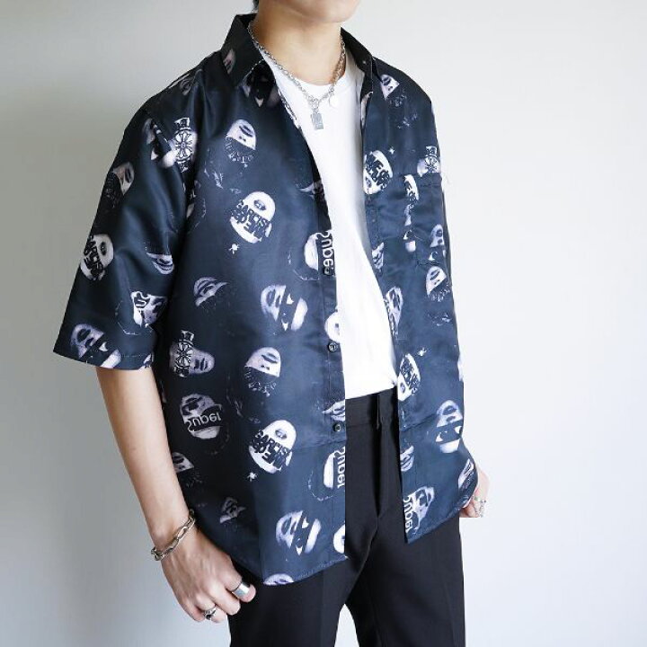 楽天市場 即納あり 柄シャツ シャツ メンズ レディース 半袖 五分袖 顔柄 フェイスプリント モノトーン 総柄 ダンス 衣装 ヒップホップ コスチューム 韓国ファッション ストリート系ファッション 大きいサイズ 個性的 ダンス衣装decorative