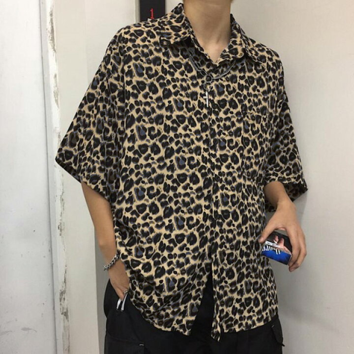 楽天市場】柄シャツ レオパード柄 半袖 シャツ ストリート系 ヒョウ柄 