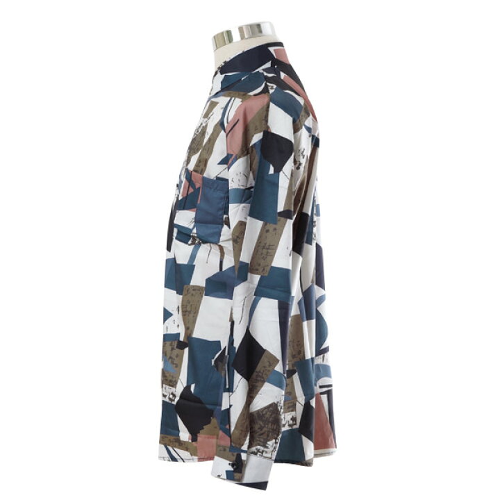 楽天市場】柄シャツ 幾何柄 ジオメトリック 長袖シャツ レトロ 配色  