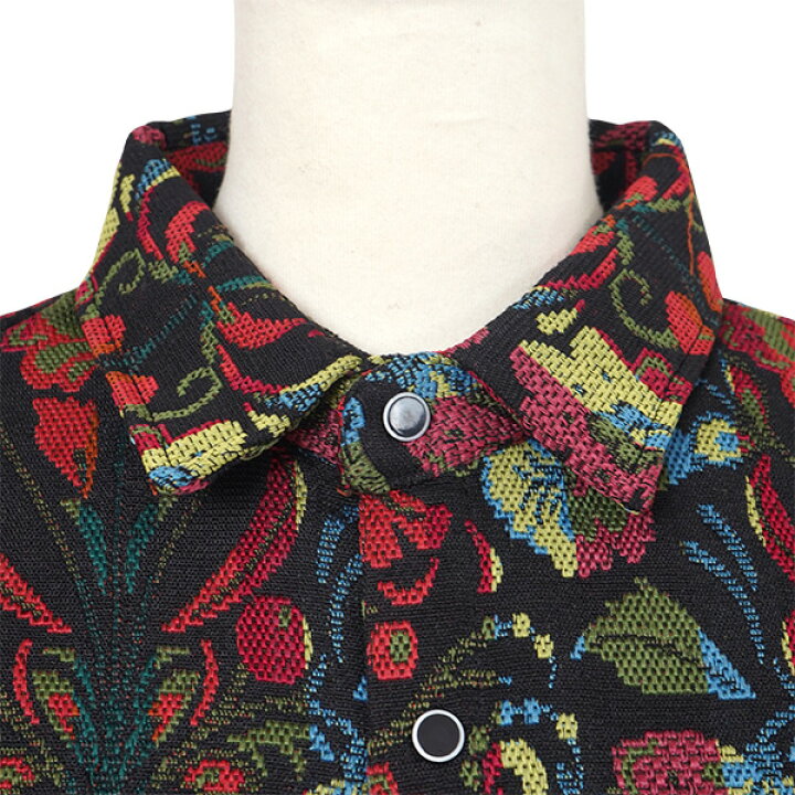 楽天市場】柄シャツ ジャカード 花柄 フラワー ゴブラン 植物柄 