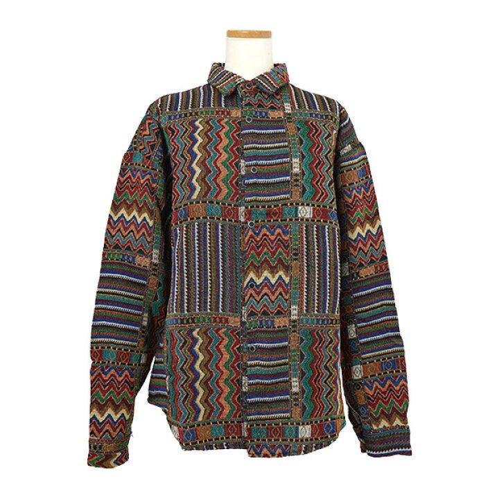 楽天市場】柄シャツ ジャカード 幾何柄 ブロック ジオメトリック