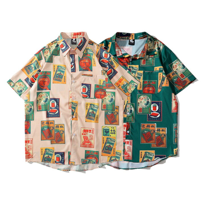 楽天市場】柄シャツ ポスターレトロ タバコ 煙草 中国語 アジアン 漢字  