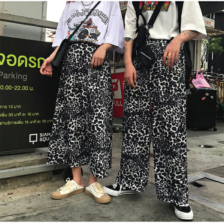 楽天市場 パンツ スカート ワイドパンツ マキシ丈スカート ヒョウ柄 レオパード柄 レディース ファッション 大きいサイズ ダンス 衣装 ヒップホップ 原宿系 韓国系 個性的 ダンス衣装decorative