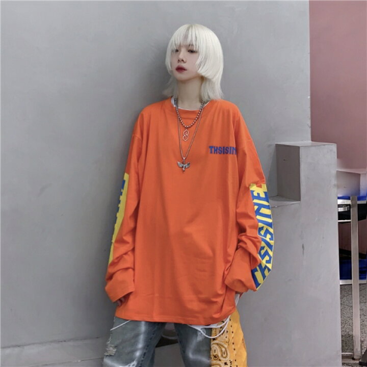 楽天市場 トップス カットソー Tシャツ 半袖 ビッグサイズ ロゴ ホワイト オレンジ ストリート レディース ファッション ダンス 衣装 ヒップホップ 原宿系 韓国系 ダンス衣装decorative 楽天市場 トップス カットソー Tシャツ 半袖 ビッグサイズ ロゴ ホワイト オレンジ ストリート レディース ファッション ダンス 衣装 ヒップホップ 原宿系 韓国系 ダンス衣装decorative