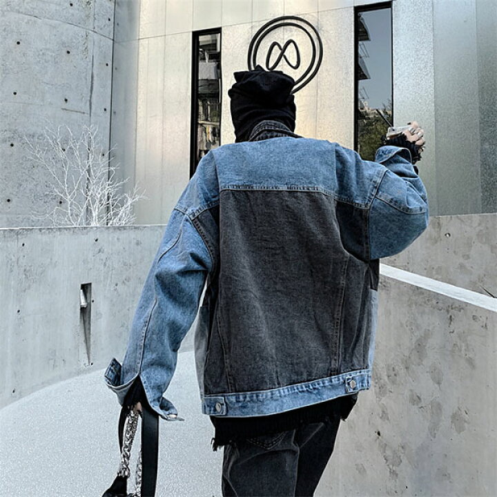 楽天市場 ステッチ コントラスト デニム ジャケット Gジャン メンズライク ビッグシルエット 韓国系 ストリート系 ストリートファッション レディース ガールズ ダンス衣装decorative