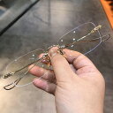 縁なしメガネ ふちなし フレームなし フレームレス ブルーライトカット PCメガネ 軽量 メンズ レディース ユニセックス