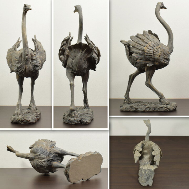 楽天市場】Ostrich グレイオーストリッチ リアルなダチョウの置物 