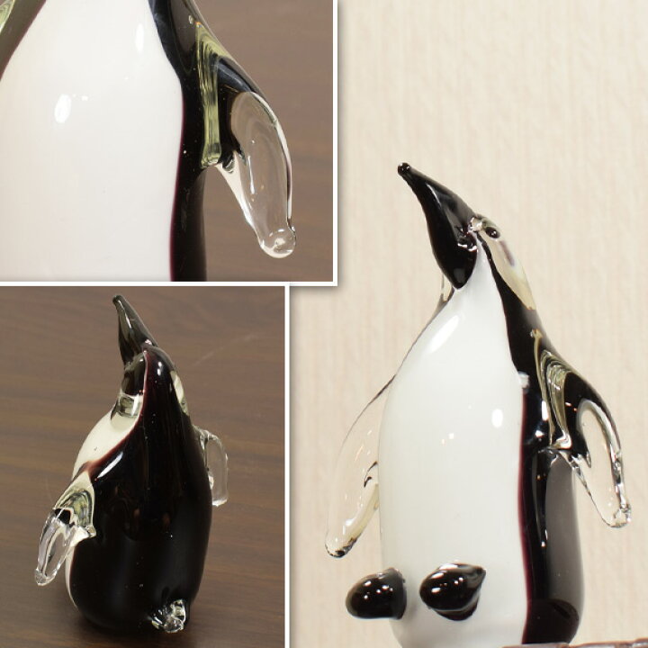 楽天市場】硝子のペンギン 可愛らしいガラスアート 置物 オブジェ 