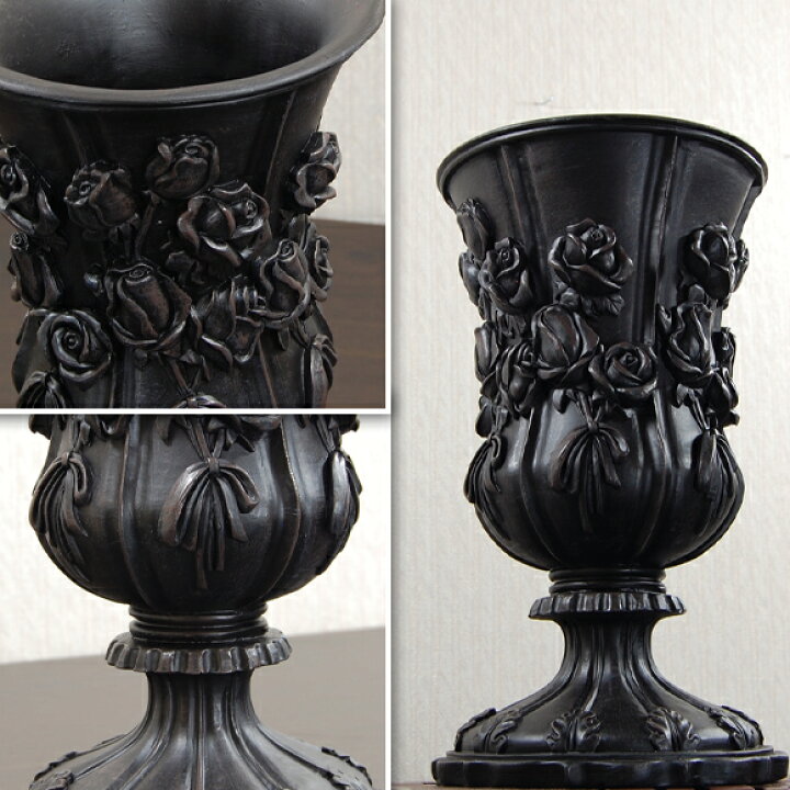楽天市場 Charles シャルル フラワーベース 花瓶 花器 樹脂ベース アンティーク アンティーク風 シャビーシック インテリア リビング 雑貨 おしゃれ オシャレ 北欧 バロック クラシック ブラック 黒 クリスマス 大きな 割れない 花びん ドライフラワー Decor Plus