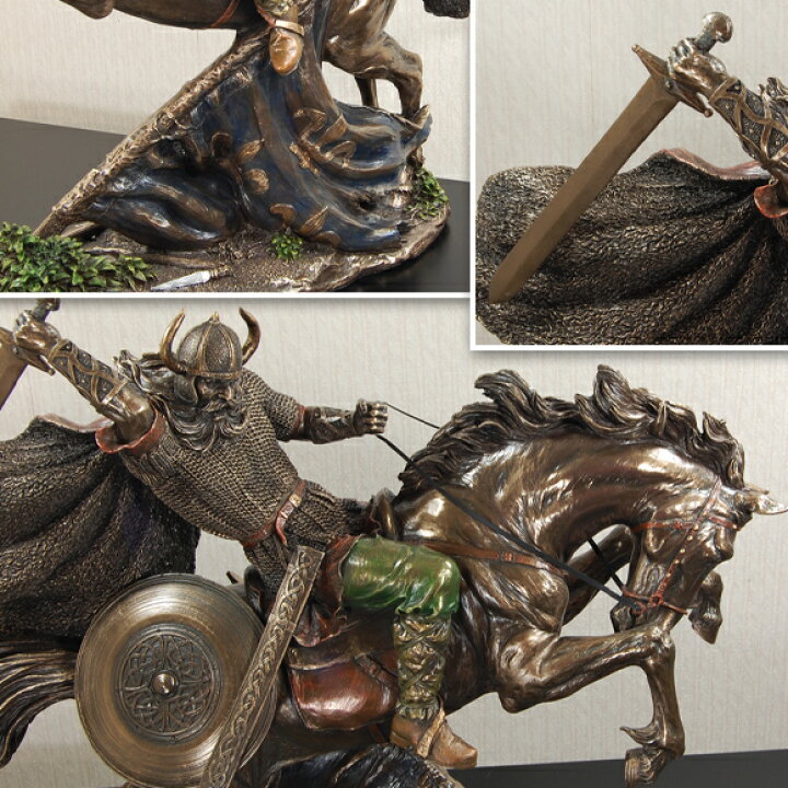 楽天市場】Viking 敵をなぎ倒して進むバイキング像 置物 飾り ブラウン 