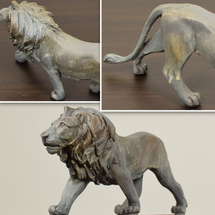 楽天市場】Lion グレイライオン リアルなライオンの置物 オブジェ 