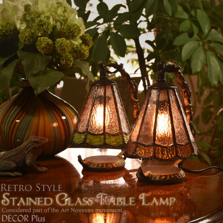 楽天市場】ステンドグラス シンプルレトロ 吊型テーブルランプ 卓上  