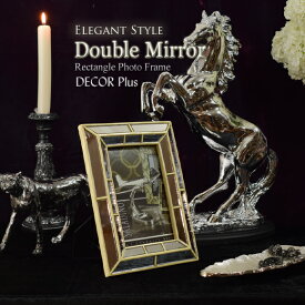 Double Mirror　ダブルミラー　フォトフレーム　写真立て　卓上　フォトスタンド　アンティーク　雑貨　アンティーク風　おしゃれ　クラシック　プレゼント　インテリア　シルバー