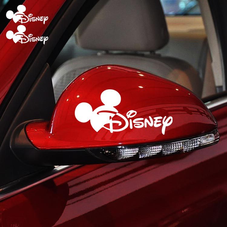 送料無料 Disney ディズニー 自動車 バイク用ステッカー 最大73％オフ カーステッカー 2枚セット 14cm 【SALE／82%OFF】 白 G110 光反射 6.5