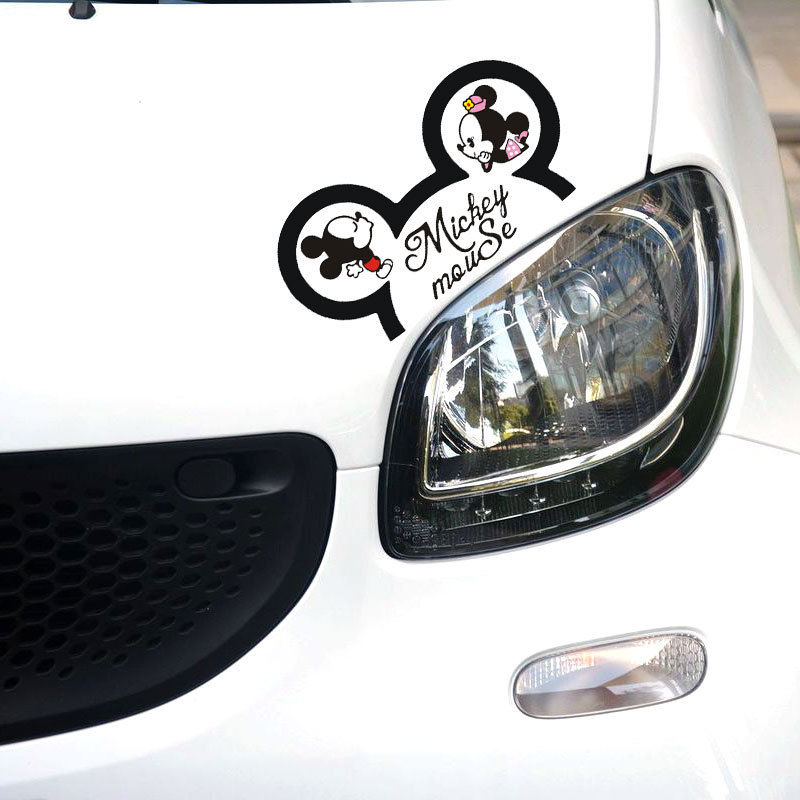 送料無料 ミッキー ミニー Mickey mouse キス ディズニー 自動車 バイク用ステッカー car in 【高価値】 カーステッカー 最大50%OFFクーポン 15cm G5 こどもが乗っています 28 baby