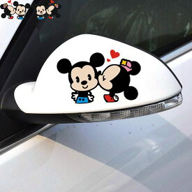 【送料無料】Mickey mouse　ミッキー　ミニー　キス ディズニー　自動車 バイク用ステッカー カーステッカー こどもが乗っています　baby in car　8*12cm*左右対称2枚 G33