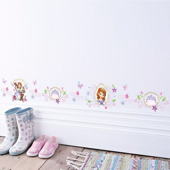 楽天市場 送料無料 Disney ディズニー ちいさなプリンセス ソフィア Sofia Princess Wallsticker 子供部屋 Diy 幼稚園 保育園等にウォールステッカー 30 90cm G71 Decoste