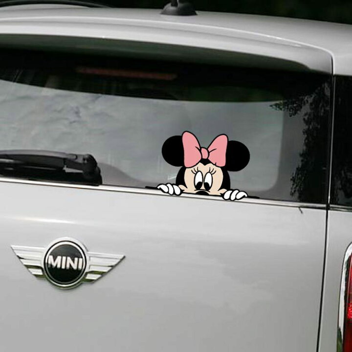 楽天市場 送料無料 Mickey Mouse ひょっこりミニー ディズニー 自動車 バイク用ステッカー カーステッカー こどもが乗っています Baby In Car 大きいサイズ 24 13 5cm G2 Decoste
