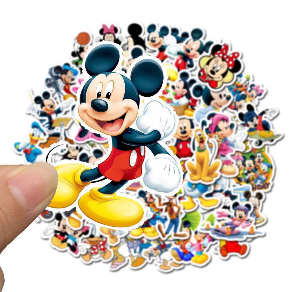 4月新商品 週末限定タイムセール お得セット 送料無料 ディズニーステッカー ミッキーマウス ミニーマウス ドナルドダック デイジーダッグ プルート グーフィー ディズニー ウォールスッテッカー ウォルト Wallsticker 50枚セット G368 Disney 壁紙シール 3 6cm