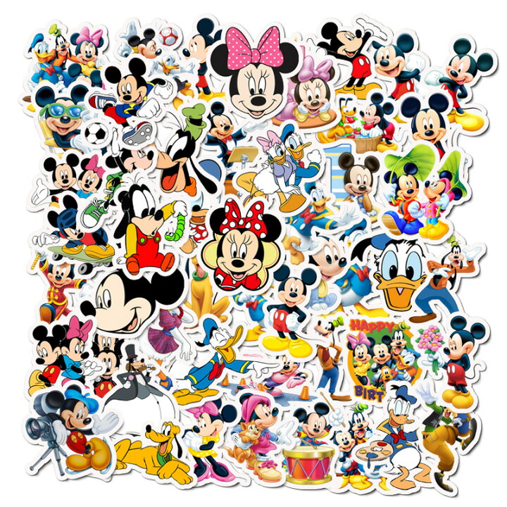 楽天市場 送料無料 ディズニーステッカー ミッキーマウス ミニーマウス ドナルドダック デイジーダッグ プルート グーフィー ウォルト ディズニー ウォールスッテッカー 壁紙シール Wallsticker Disney 3 6cm 50枚セット G368 Decoste