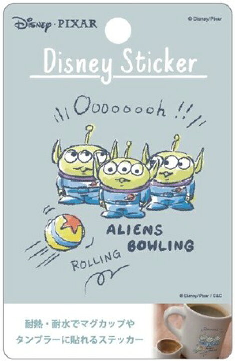 楽天市場 送料無料 Disney ディズニー 耐熱耐水ステッカー トイストーリー エイリアン ボウリング 耐熱100 Pvc H108 W70mm Dwg10 Decoste