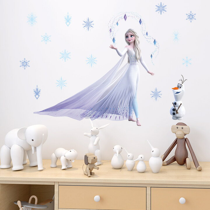 楽天市場 送料無料 アナと雪の女王 エルサ スノーギース Disney プリンセス ウォルト ディズニー Frozen アナ雪 雪の結晶 ウォールステッカー 30 60cm G379 Decoste