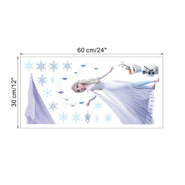 楽天市場 送料無料 アナと雪の女王 エルサ スノーギース Disney プリンセス ウォルト ディズニー Frozen アナ雪 雪の結晶 ウォールステッカー 30 60cm G379 Decoste