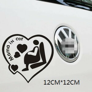 �y���������z�Z�[�t�e�B�[�T�C���X�e�b�J�[�@�D�w�@�D�P�@Mama in car ������ �o�C�N�p�X�e�b�J�[ �J�[�X�e�b�J�[ 12*12cm k3