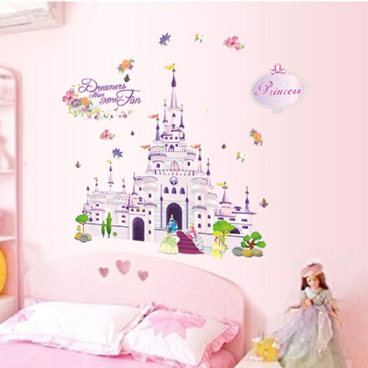 楽天市場 送料無料 シンデレラ城 ウォルト ディズニー Wallsticker Disney ウォールステッカー 60 90cm 173 Decoste