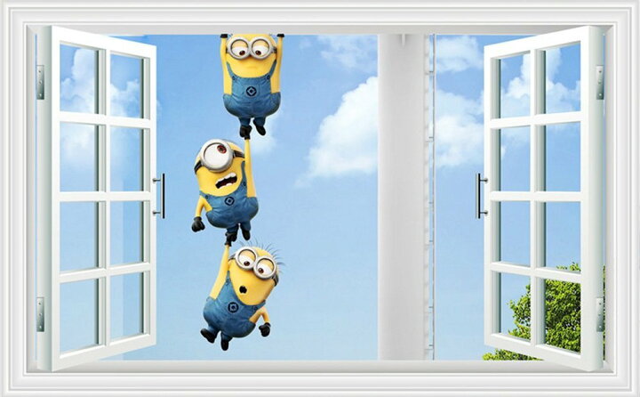 楽天市場】【送料無料】Minionsミニオンズ 3D 窓にぶら下がる 