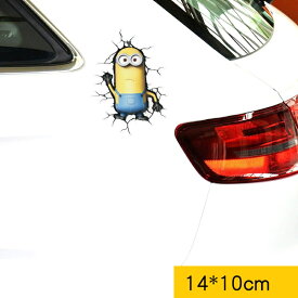 【送料無料】Minionsミニオン 自動車 バイク用ステッカー カーステッカー 壁埋めミニオン　ケビンKEVIN　こどもが乗っています　baby in car 14*10cm k44