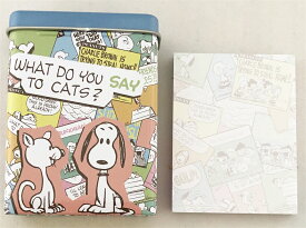 【送料無料】スヌーピー メモ帳 缶ケース入り メモ スヌーピー＆ファーロン ピーナッツ PEANUTS SNOOPY 　70×H91×D30mm 80枚入り　PKS175
