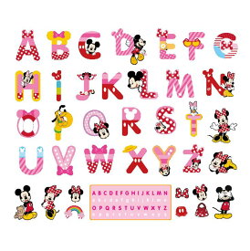 【送料無料】Disney ディズニー 英語　文字　学習 勉強　English　アルファベット　スペル　ABC Mickey mouse　ウォールステッカー 25*70cm #728