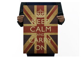 【送料無料】英国 Keep Calm and Carry On 平静を保ち　普段の生活を続けよ 国旗 クラフト アンティーク 宣言ポスター アート インテリア H51*W35.5cm P0219